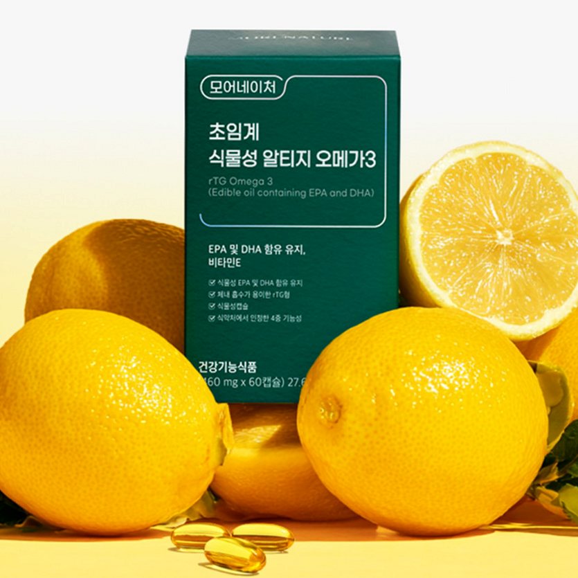 모어네이처 초임계 식물성 알티지 오메가3 rTG EPA DHA 임산부 60캡슐, 1개