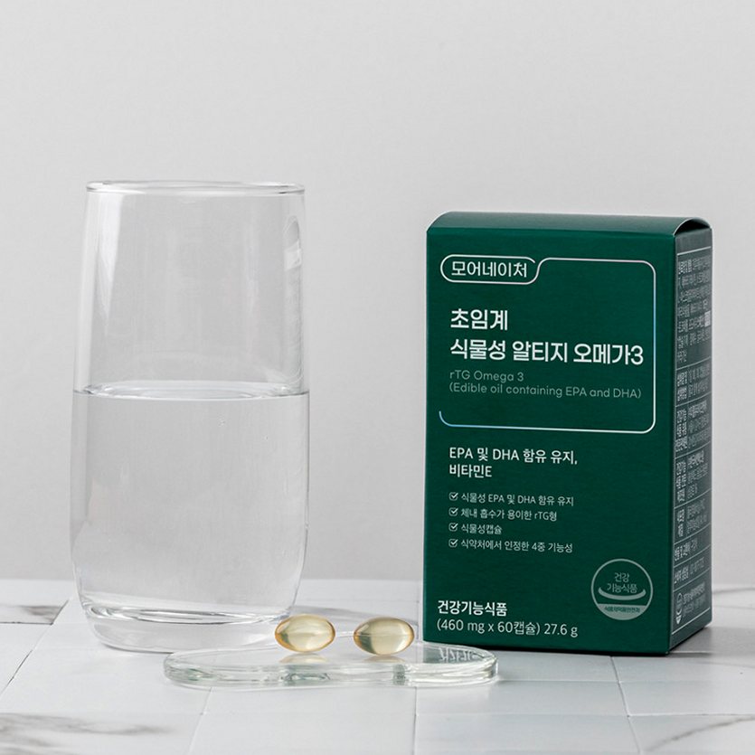 모어네이처 초임계 식물성 알티지 오메가3 rTG EPA DHA 임산부 60캡슐, 1개